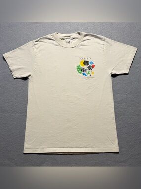 Obey Flowers Papers Scissors Classic T-Shirt Men’s Small Cream Graphic